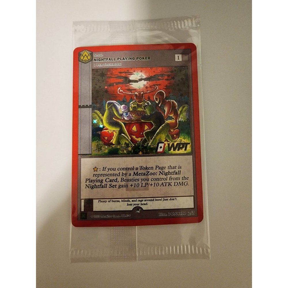 Metazoo Kickstarter Nightfall Playing Poker SEALED Promo Card